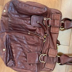 Beautiful cognac leather purse